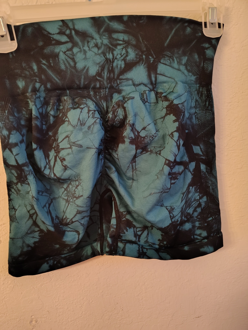 Blue Black Tie-Dye Bike Shorts